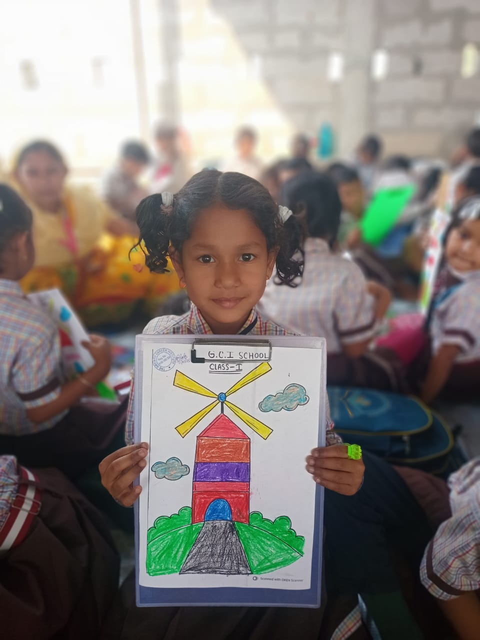 Winners with their artworks